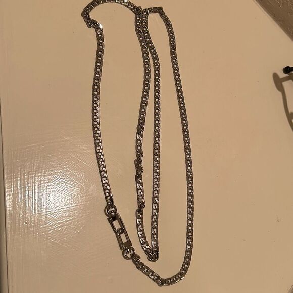 Unbranded 50" Attachable Long Wallet Crossbody Chain Cuban Silver Link New - Picture 2 of 8